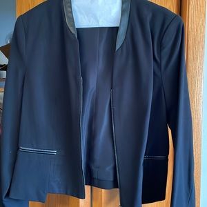 Black Blazer, size M from Target, zipper and leather detail.